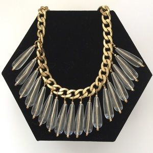 VINTAGE GOLD & GLASS CHOKER WOMENS NECKLACE! LENGTH 20”